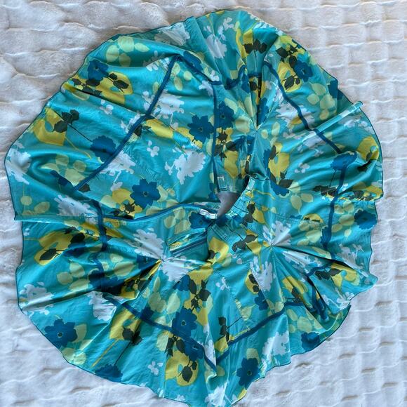 🔥Vintage Marithe Francois Girbaud Floral Full Circle Ruffled Knee Length Skirt - Picture 9 of 16